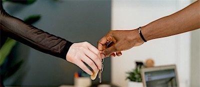 One colleague handing work over to another